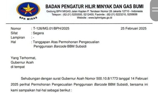BPH Migas Tolak Usulan Gubernur Aceh Hapus Barcode BBM Subsidi, Berikut Penjelasannya