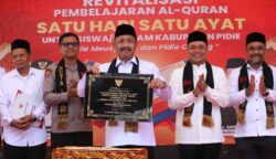 Revitalisasi Gerakan Satu Hari Satu Ayat Resmi Diluncurkan, Bupati Pidie: Al-Qur’an untuk Kita Hidup dan Kembali 