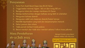 Pendaftaran Agam Inong Abdya 2025 Resmi Dibuka, Cek Syarat dan Ketentuannya