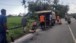 Jalan Nasional di Jeumpa Abdya Mulai Mulus Usai Ditambal Aspal Hotmix
