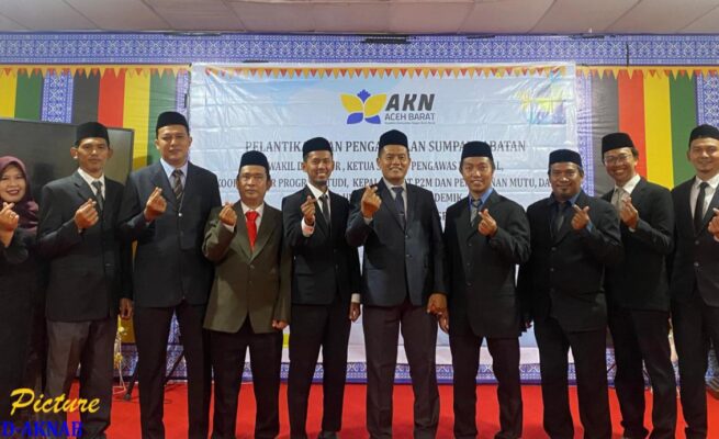 10 Pejabat Baru AKN Aceh Barat Resmi Dilantik, Dua Wakil Direktur dan Tiga Kepala Unit Akademik