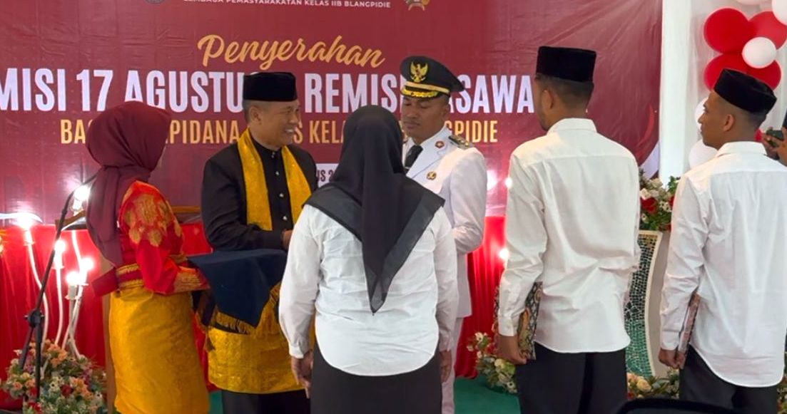 HUT ke-80 RI, 488 Narapidana Lapas Blangpidie Terima Remisi, Dua Langsung Bebas
