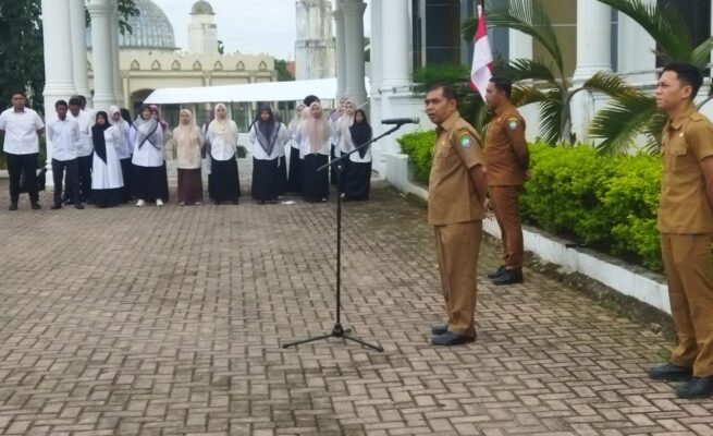 Amrizal Resmi Pimpin Apel Perdana Sebagai Plt Sekda Abdya, Ini Pesannya untuk ASN