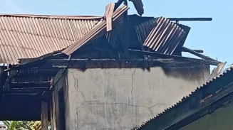 Rumah Warga Gampong Mata Ie Abdya, Api Hanya Hanguskan Lantai Dua