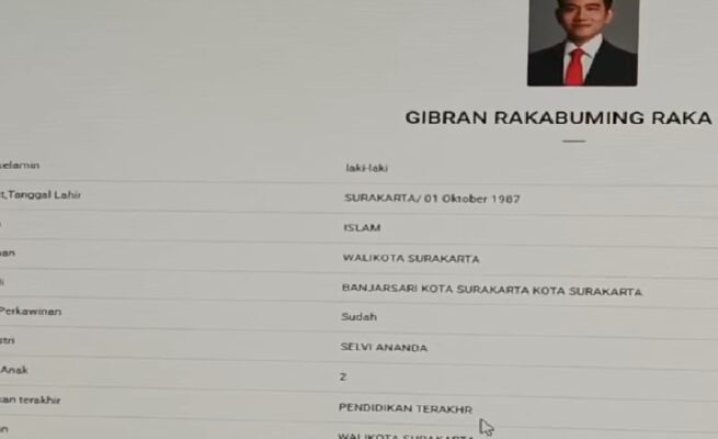 Heboh! Data Pendidikan Gibran di Situs KPU Cuma Tertulis “Pendidikan Terakhir”, Netizen: Apa Maksudnya?