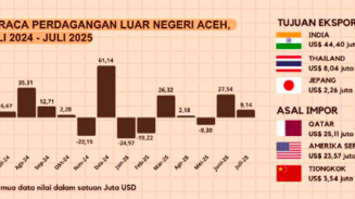 Batubara Jadi Primadona, Ekspor Aceh Juli 2025 Tembus US$61,35 Juta