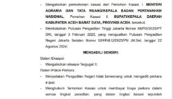MA Kabulkan Kasasi, Pemkab Abdya Menang Lawan Gugatan PT CA