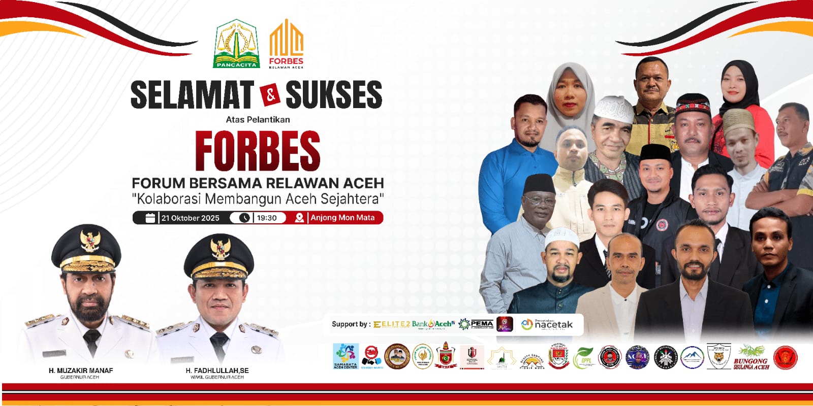 Forbes Relawan Aceh Siap Dilantik Mualem, Ribuan Relawan Bakal Padati Anjong Mon Mata
