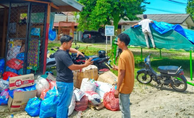 Wujud Solidaritas Sosial, Pemuda Pulau Kayu Buka Posko Bantuan untuk Korban Banjir