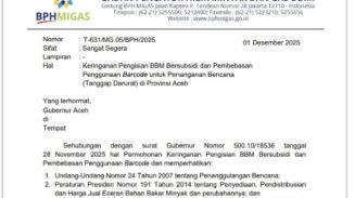 BPH Migas Kabulkan Permohonan Gubernur Mualem, Aturan Barcode BBM Dihapus Sementara