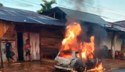 Minibus Bermuatan BBM Terbakar di Blangpidie, Pemilik Alami Luka Bakar