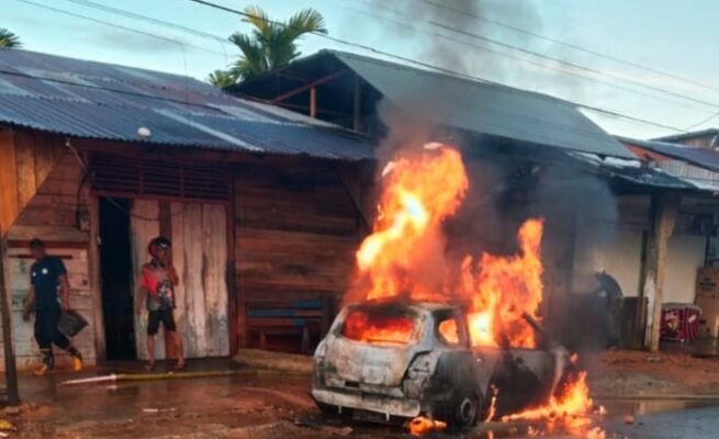 Minibus Bermuatan BBM Terbakar di Blangpidie, Pemilik Alami Luka Bakar