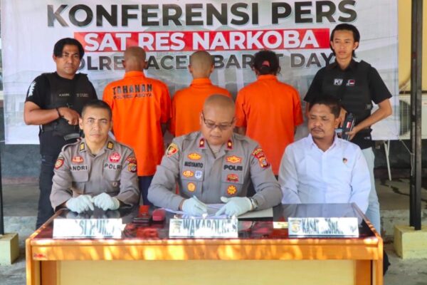 Polres Abdya Bongkar Kasus Narkotika, Amankan 3 Pelaku Beserta Sabu dan Ganja